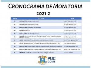 Cronograma Monitoria 2021 2